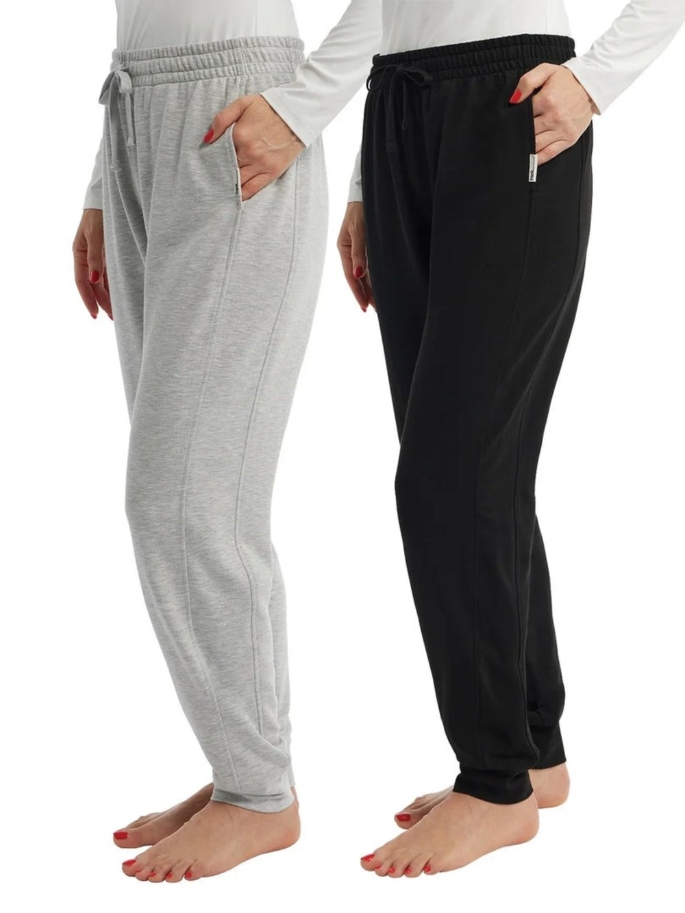 Frank & Oak Drawstring Jogger Pants - Black & Light Gray - Picture 1 of 5